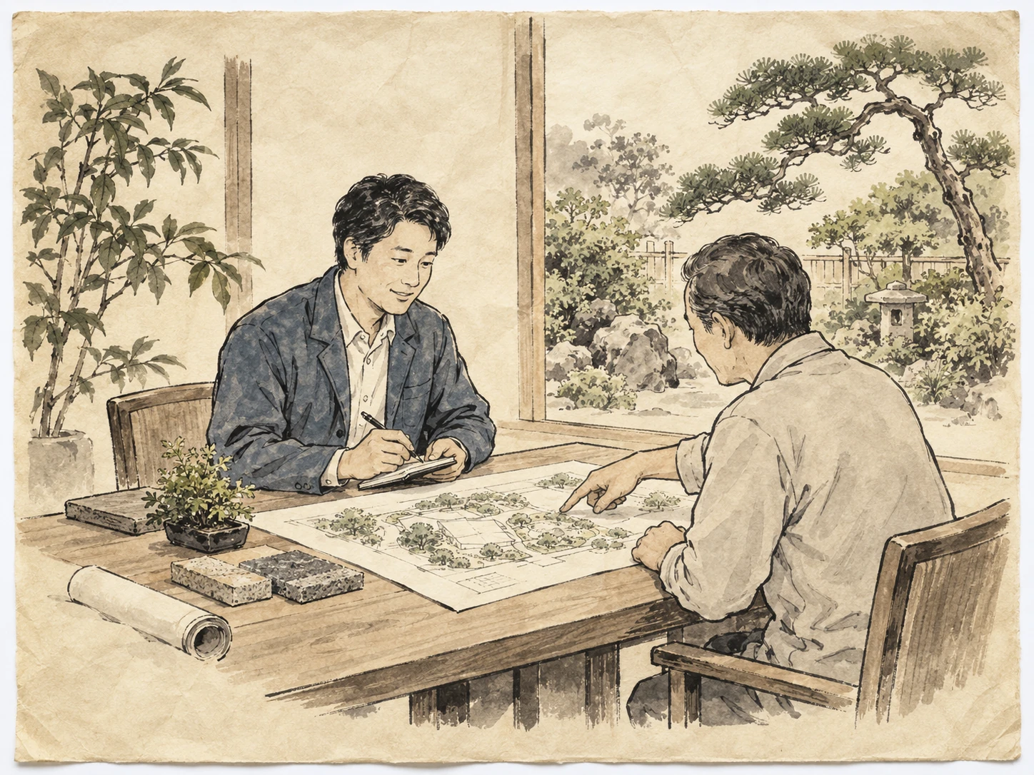 ルート営業の仕事を表したイメージイラスト